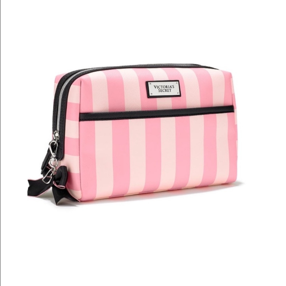 Victoria’s Secret Pink and White Stripe Beauty Bag